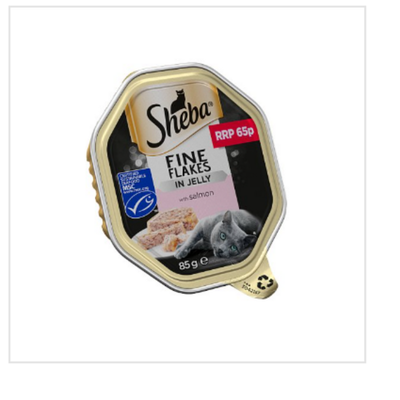 Sheba Fine Flakes Cat Food Tray Salmon in Jelly 85g x Case of 22 - London Grocery