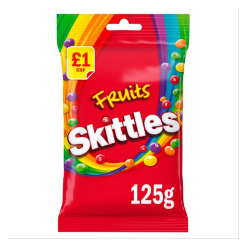 Skittles Fruits Sweets Treat Bag 125g x Case of 12 - London Grocery