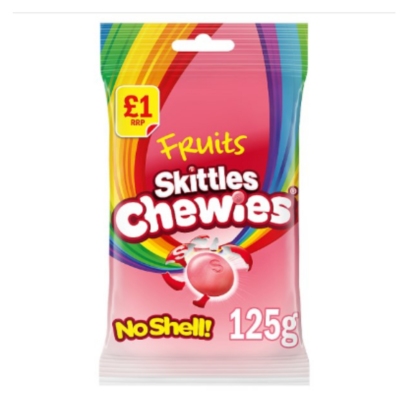 Skittles Chewies Fruits Sweets Treat Bag 125g x Case of 12 - London Grocery