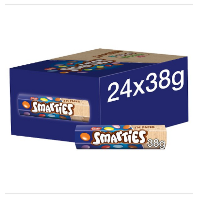 Smarties Milk Chocolate Tube 38g x Case of 24 - London Grocery