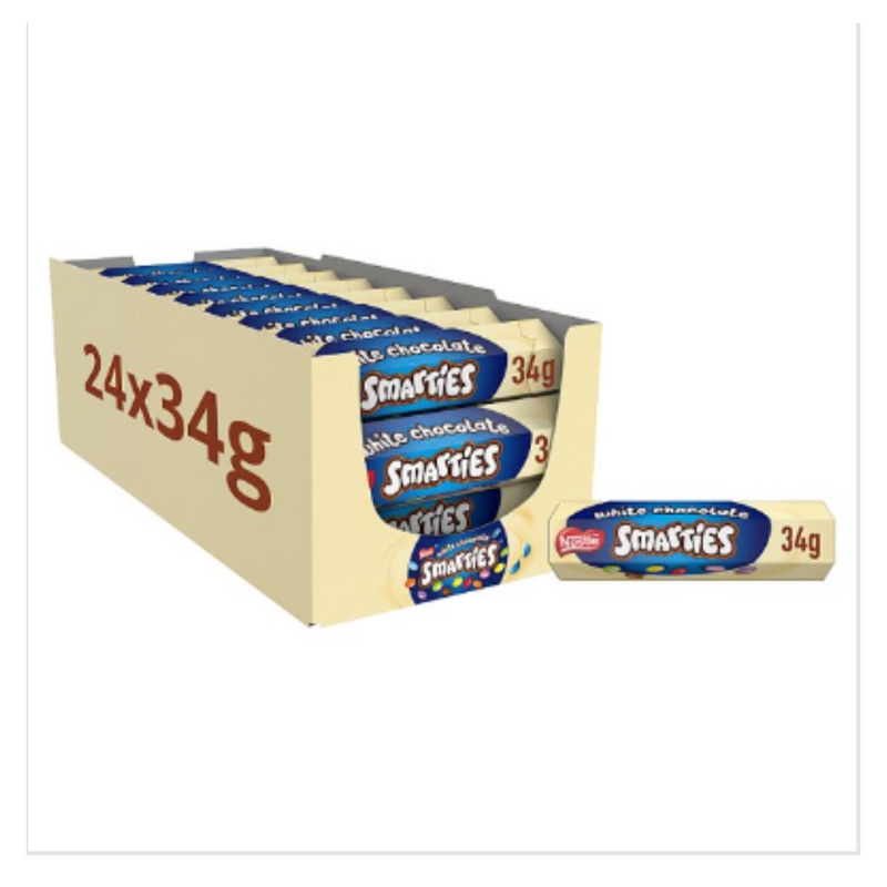 Smarties White Chocolate Tube 36g x Case of 24 - London Grocery