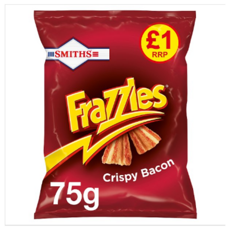 Smiths Frazzles Crispy Bacon Snacks 75g x Case of 15 - London Grocery