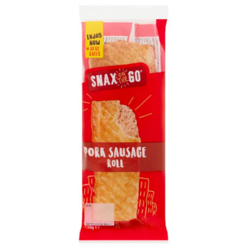 Snax on the Go Pork Sausage Roll 130g x 6 - London Grocery