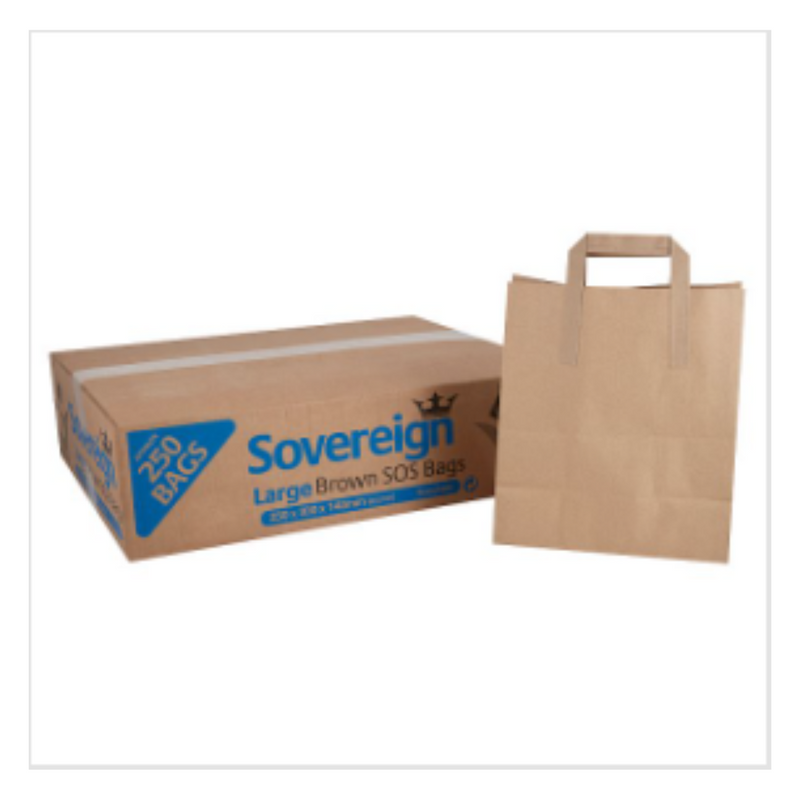 Sovereign Large Brown SOS Bags  | Case of 1 - London Grocery