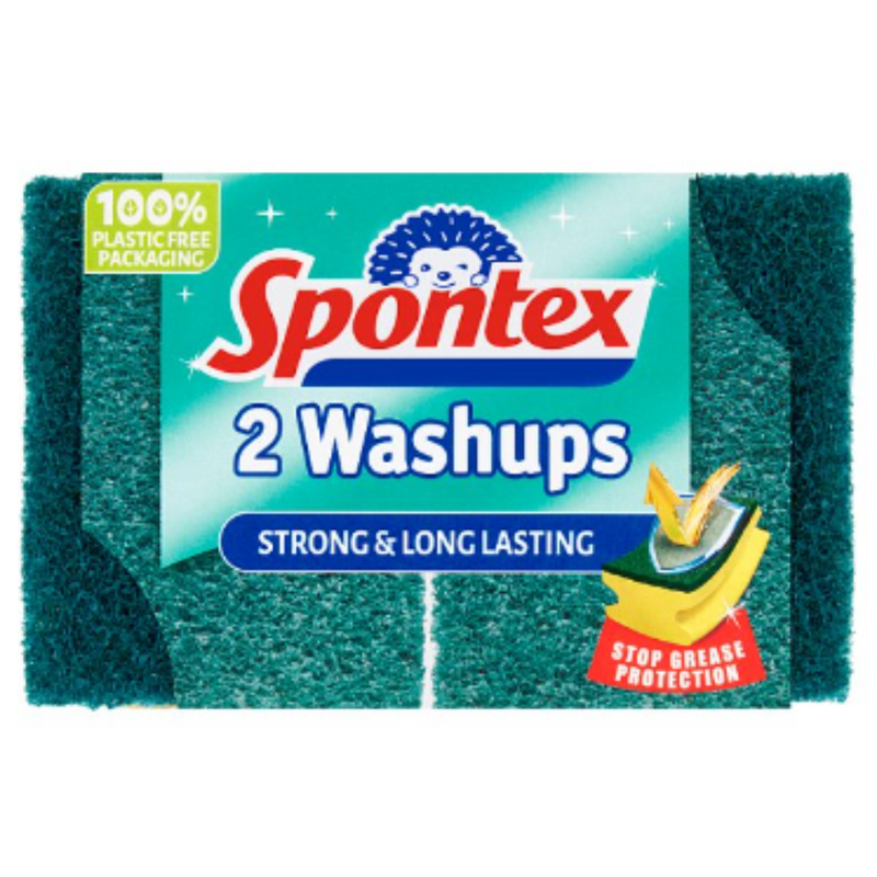 Spontex 2 Washups Sponge Scourers x Case of 48 - London Grocery