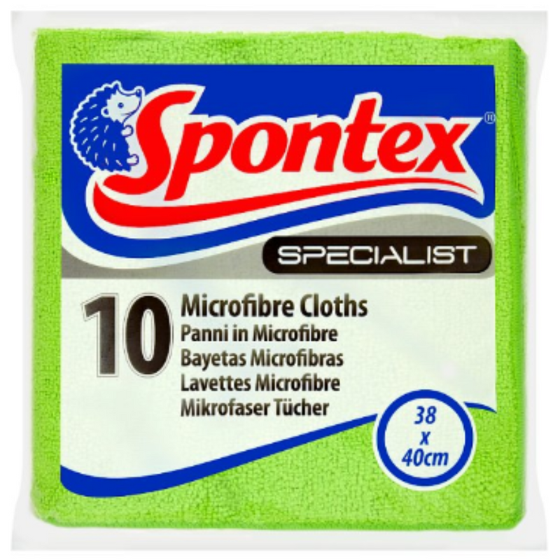 Spontex Specialist 10 Microfibre Cloths x Case of 1 - London Grocery