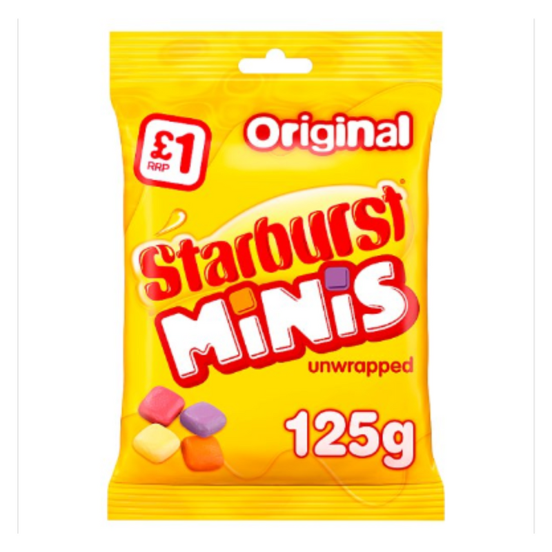 Starburst Minis Original Sweets Treat Bag 125g x Case of 12 - London Grocery