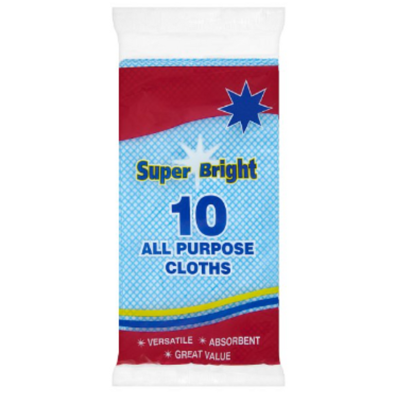 Super Bright 10 All Purpose Cloths x Case of 5 - London Grocery