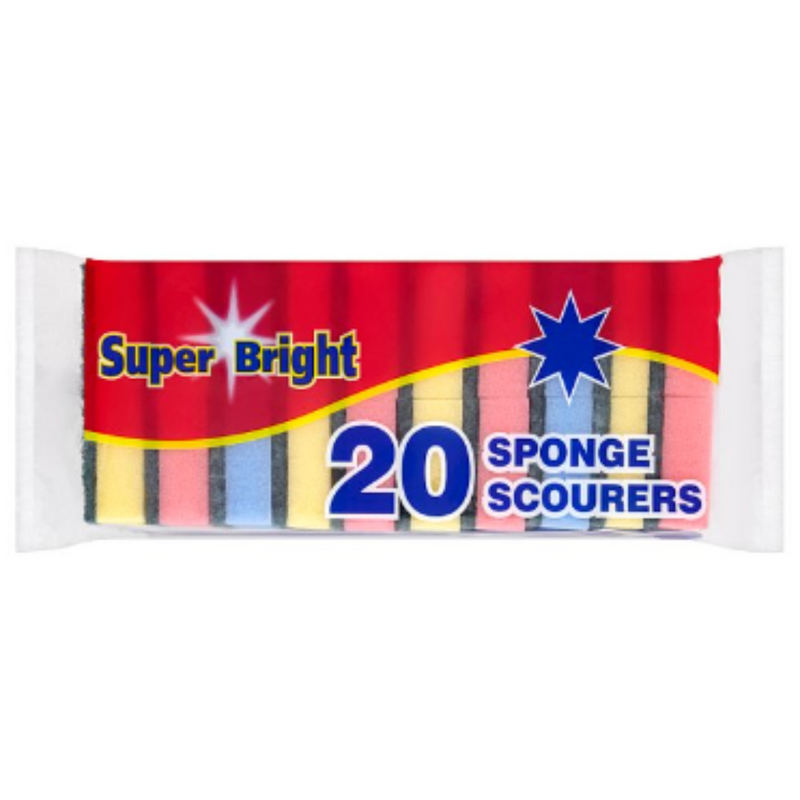 Super Bright 20 Sponge Scourers x Case of 6 - London Grocery
