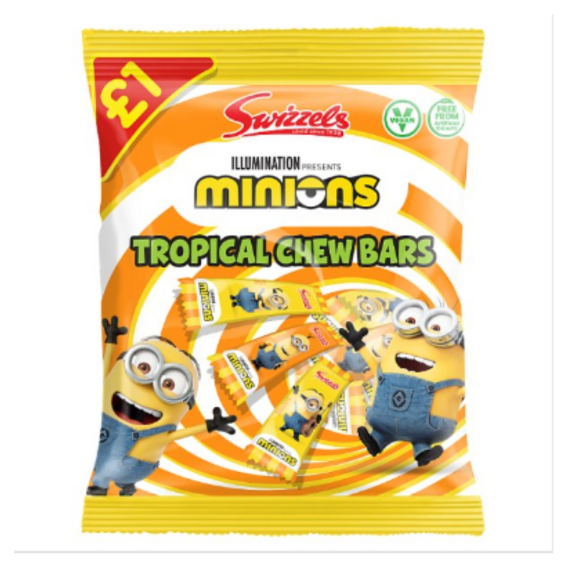 Swizzels Minions Tropical Chew Bars 120g x Case of 12 - London Grocery