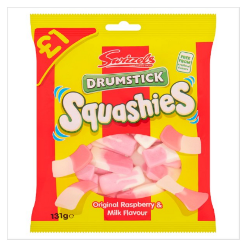Swizzels Drumstick Squashies Original Raspberry & Milk Flavour x Case of 12 - London Grocery