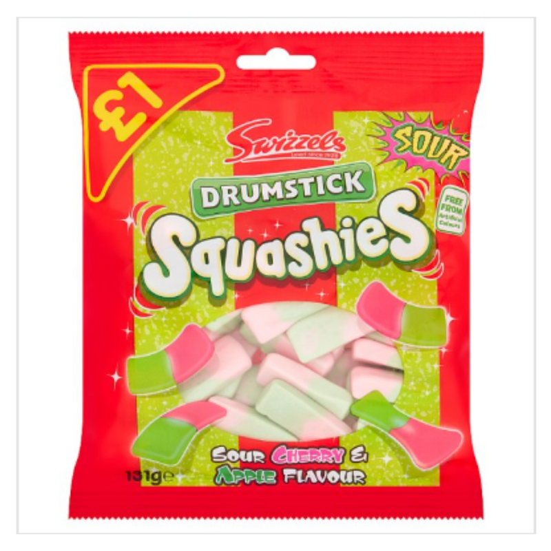 Swizzels Drumstick Squashies Sour Cherry & Apple Flavour x Case of 12 - London Grocery