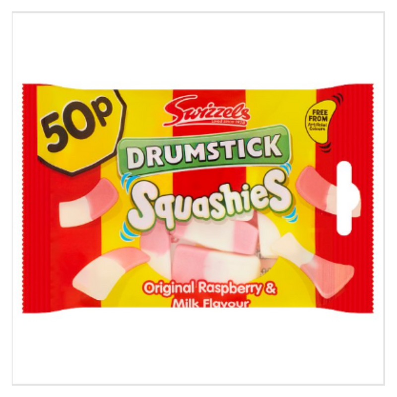 Swizzels Drumstick Squashies Original Raspberry & Milk Flavour x Case of 24 - London Grocery