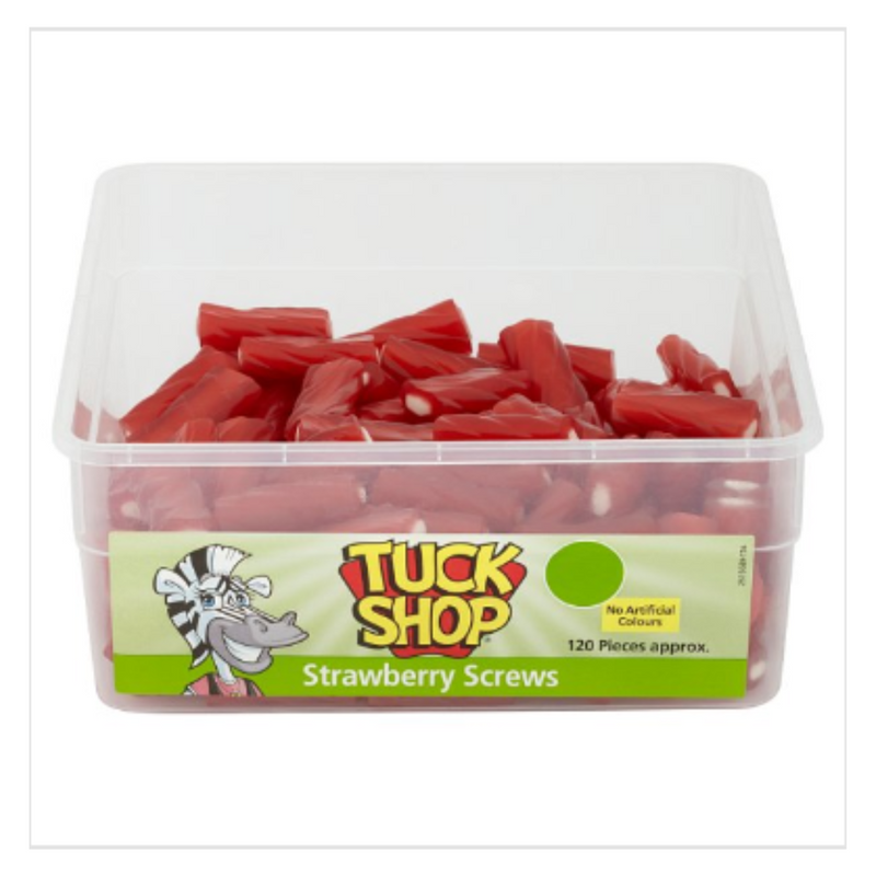 Tuck Shop Strawberry Screws 120 Pieces 780g x Case of 1 - London Grocery