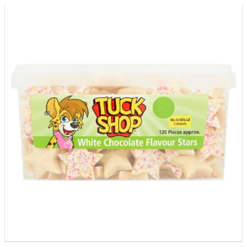 Tuck Shop White Chocolate Flavour Stars 720g x Case of 1 - London Grocery