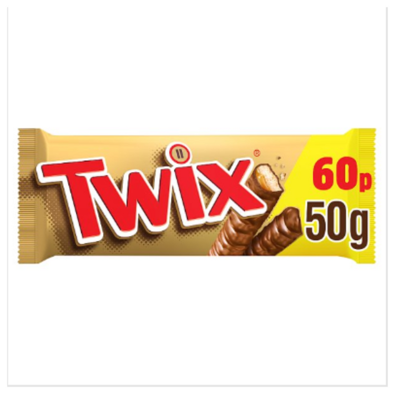 Twix Chocolate Biscuit Twin Bars 50g x Case of 32 - London Grocery