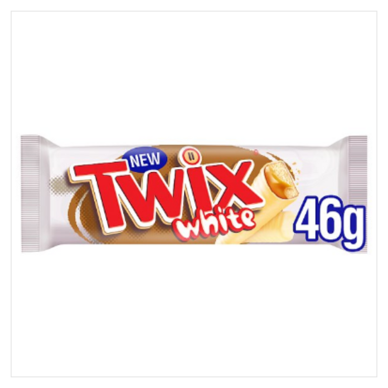 Twix White Chocolate Biscuit Twin Bars 46g x Case of 20 - London Grocery