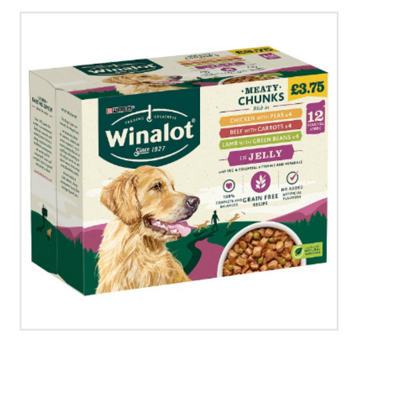 WINALOT Adult Dog Food Pouch Mixed in Jelly 12x100g x Case of 4 - London Grocery