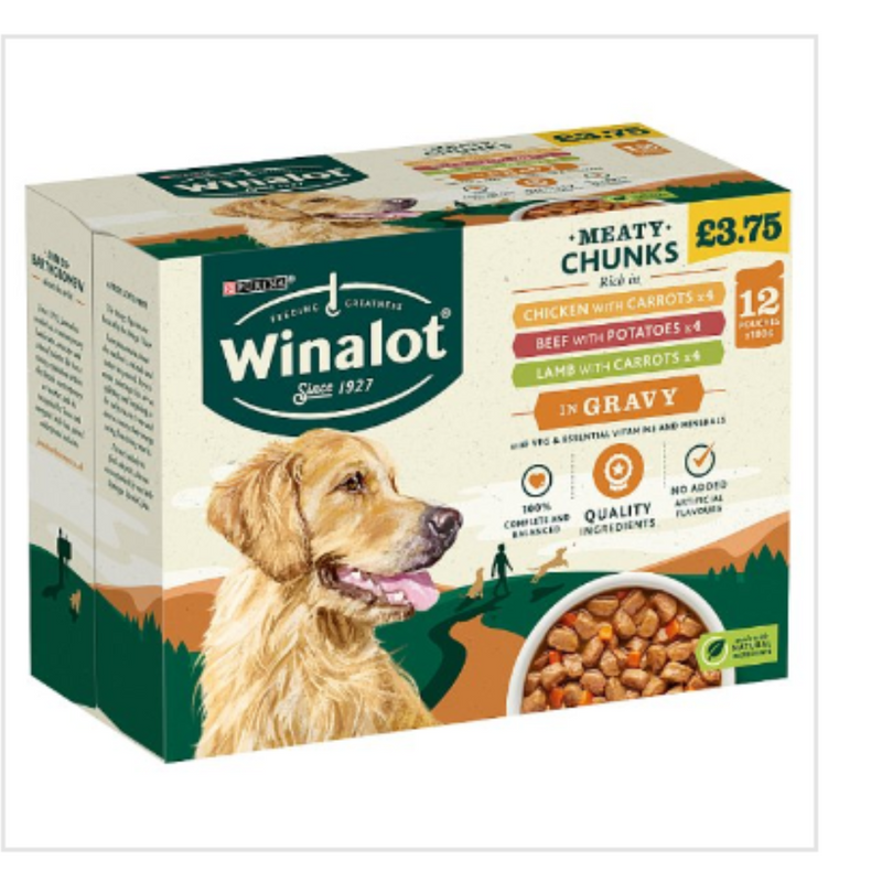 WINALOT Dog Food Pouches Mixed in Gravy 12 x 100g x Case of 4 - London Grocery