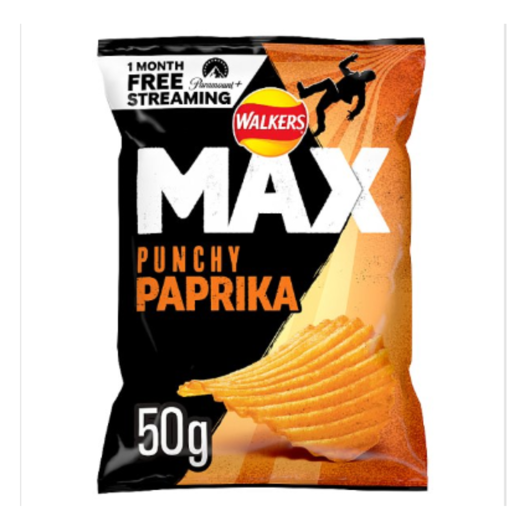 Buy Walkers Max Punchy Paprika Crisps 50g x Case of 24 | London Grocery