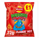 Walkers Monster Munch Flamin' Hot Snacks 72g x Case of 15 - London Grocery