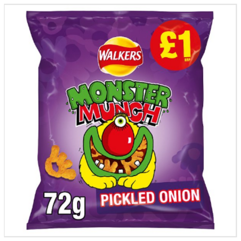 Walkers Monster Munch Pickled Onion Snacks 72g x Case of 15 - London Grocery