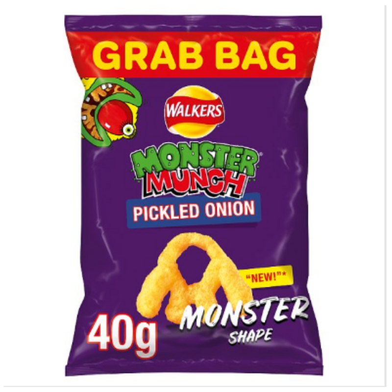 Walkers Monster Munch Pickled Onion Snacks 40g x Case of 30 - London Grocery