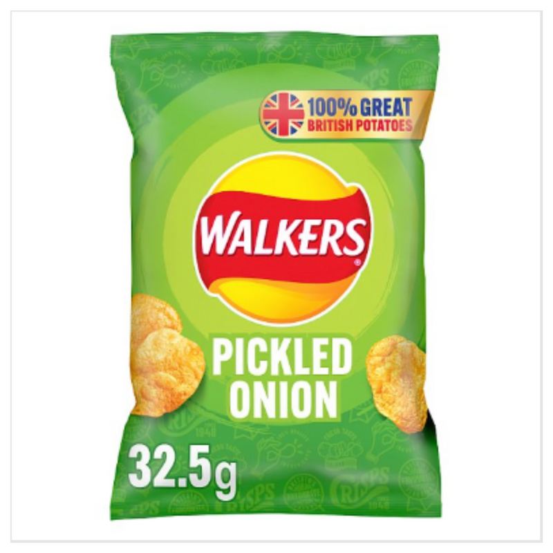 Walkers Pickled Onion Crisps 32.5g x Case of 32 - London Grocery