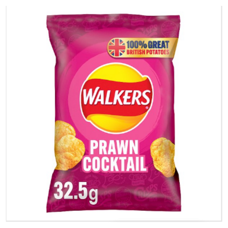 Walkers Prawn Cocktail Crisps 32.5g x Case of 32 - London Grocery