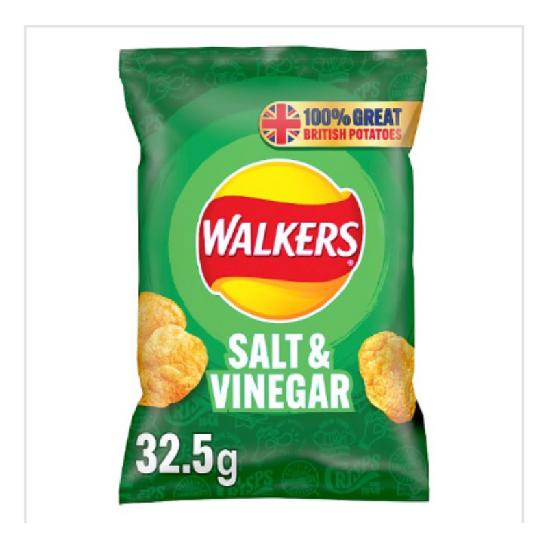 Walkers Salt & Vinegar Crisps 32.5g x Case of 32 - London Grocery