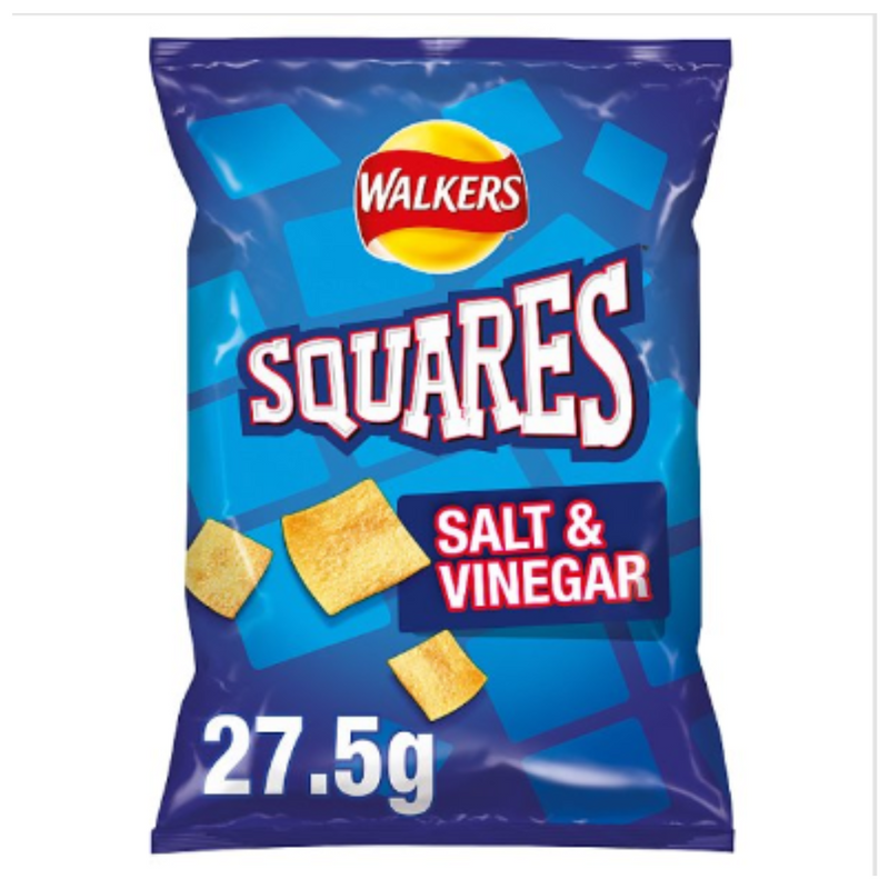 Walkers Squares Salt & Vinegar Snacks 27.5g x Case of 32 - London Grocery