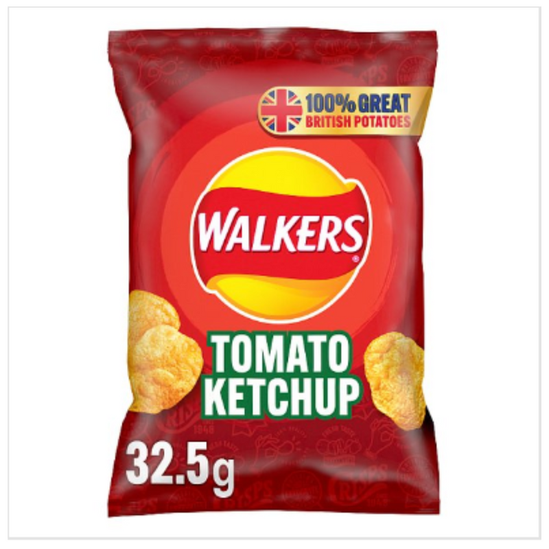 Walkers Tomato Ketchup Crisps 32.5g x Case of 32 - London Grocery