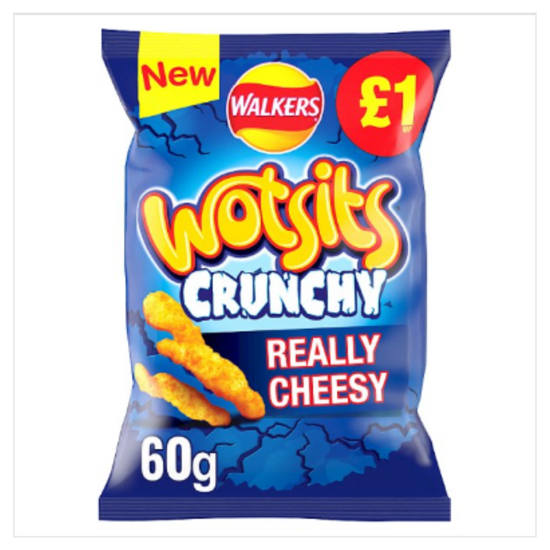 Walkers Wotsits Crunchy Really Cheesy Snacks 60g x Case of 15 - London Grocery