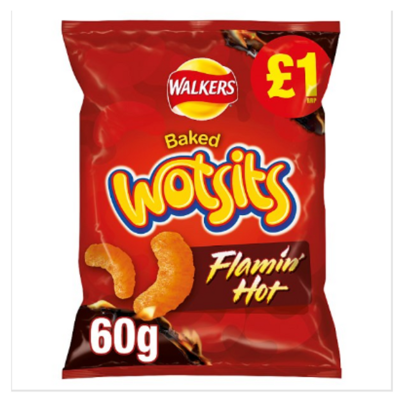 Walkers Wotsits Flamin' Hot Snacks 60g x Case of 15 - London Grocery