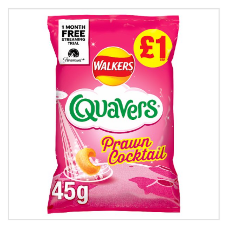 Walkers Quavers Prawn Cocktail Snacks 45g x Case of 15 - London Grocery