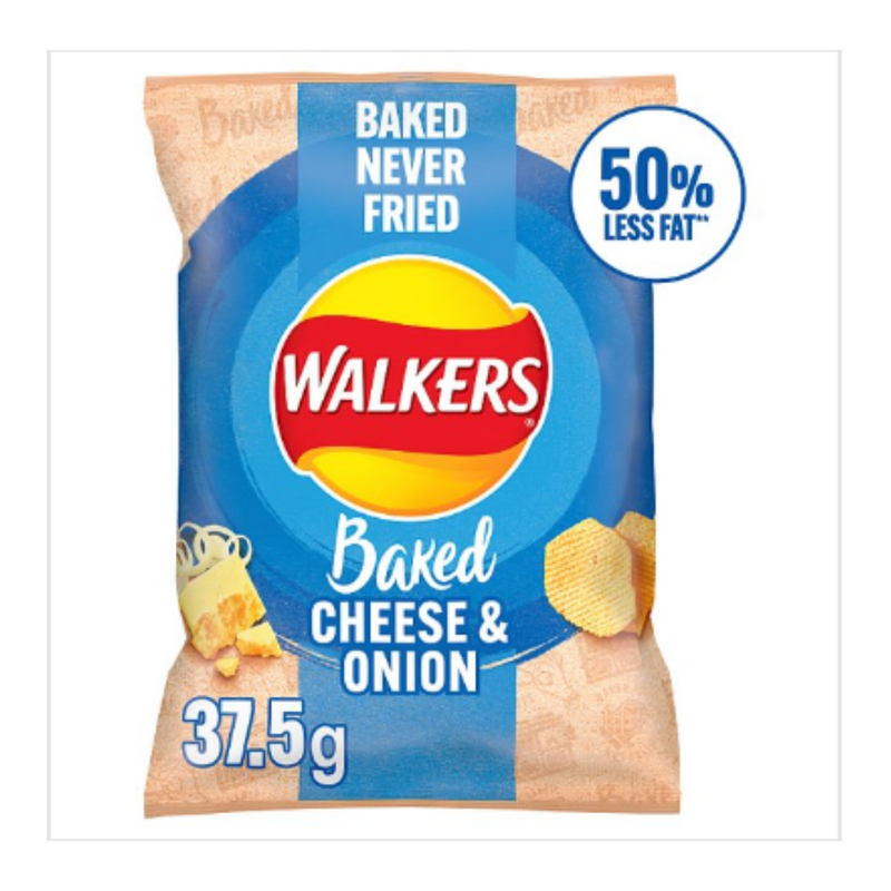 WALKERS Baked Cheese & Onion Flavour 37.5g x Case of 32 - London Grocery