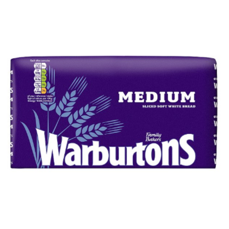 Warburtons Medium Sliced Soft White Bread 800g x Case of 1 - London Grocery