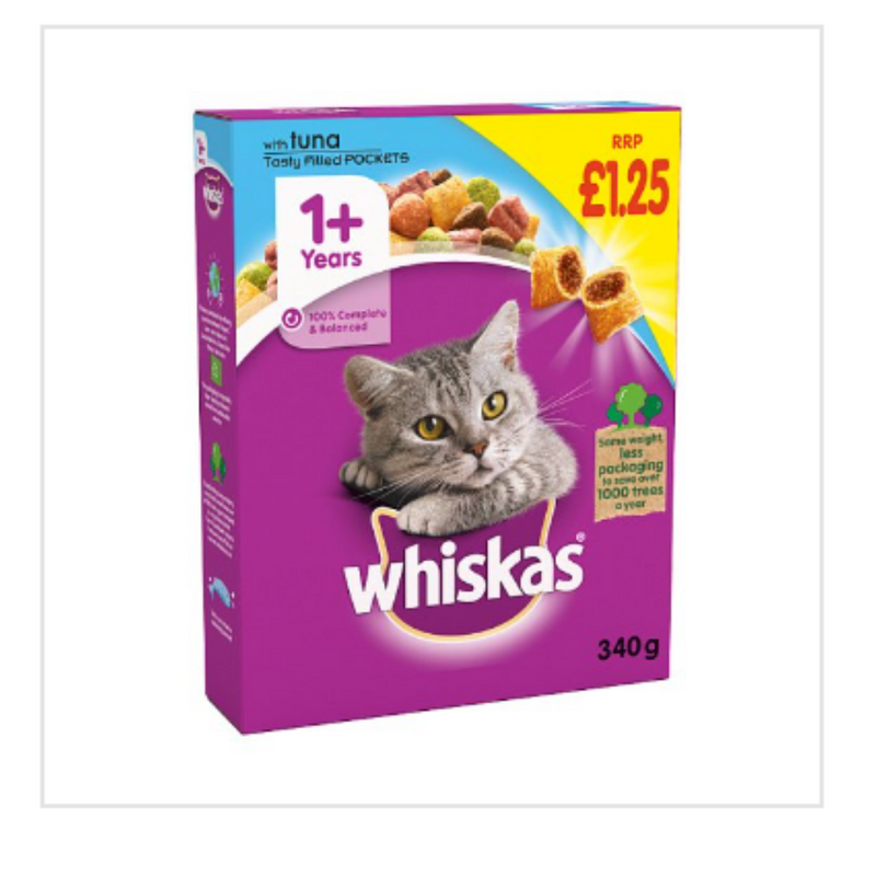 Whiskas Adult Complete Dry Cat Food Tuna 340g x Case of 6 - London Grocery