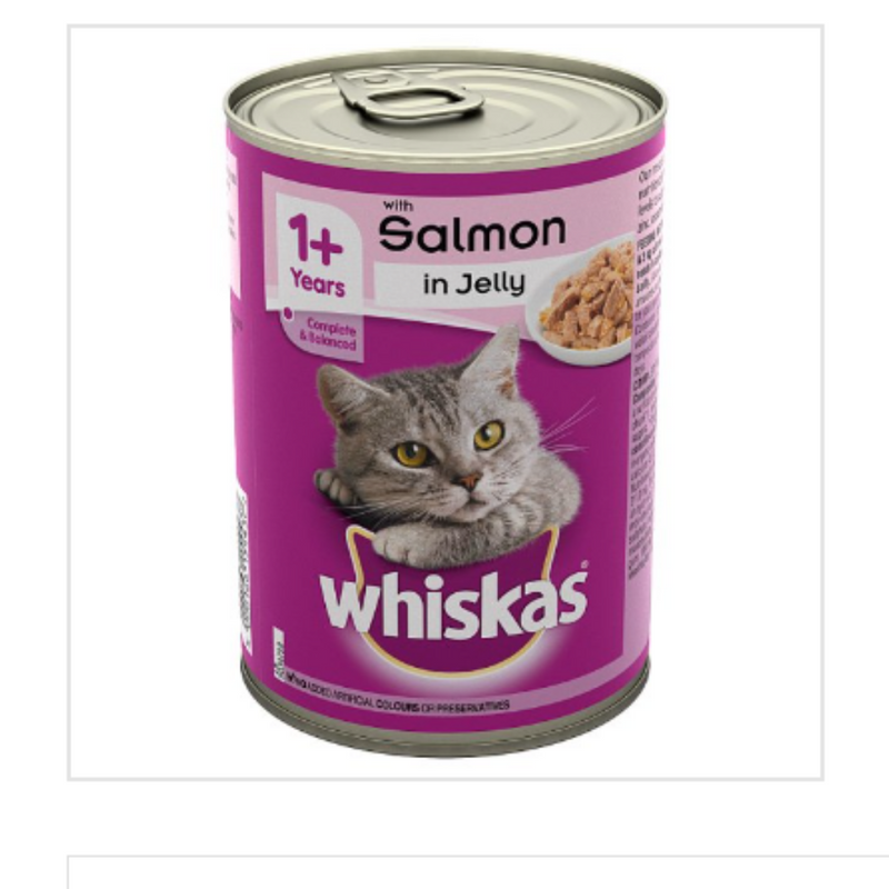 Whiskas Adult Wet Cat Food Tin Salmon in Jelly 390g x Case of 12 - London Grocery