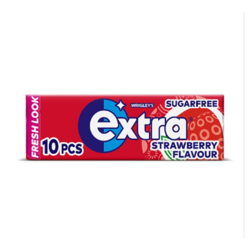 Extra Strawberry Flavour Chewing Gum Sugar Free 10 Pieces x Case of 30 - London Grocery