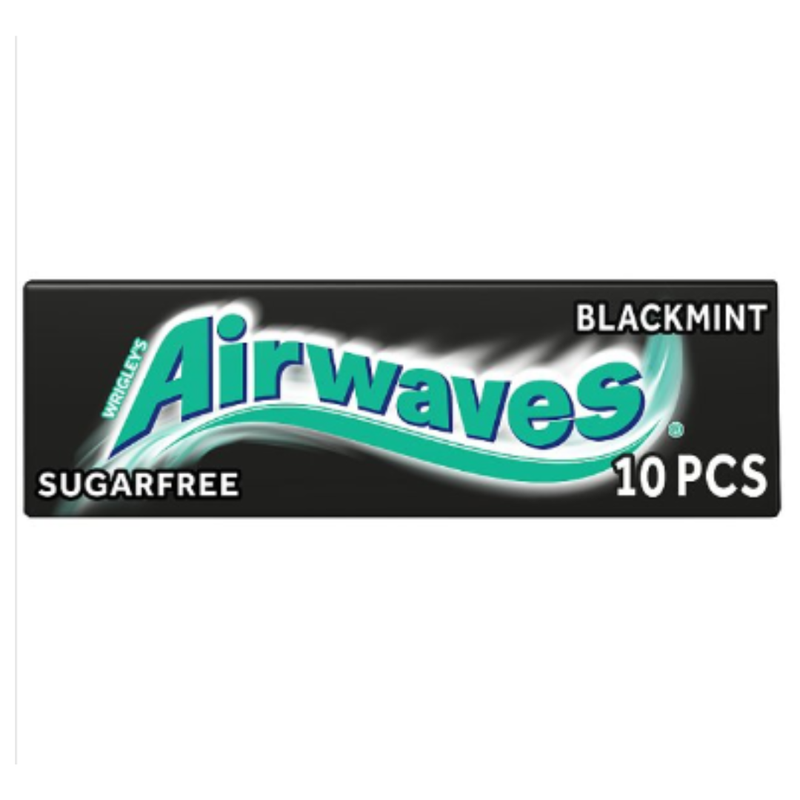 Airwaves Black Mint Sugar Free Chewing Gum 10 Pieces 14g x Case of 30 - London Grocery
