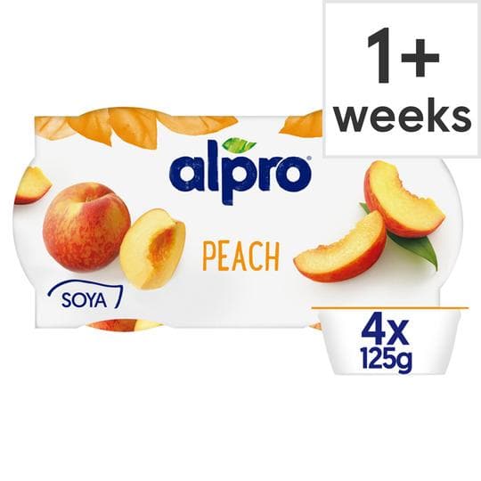 Alpro Peach Yogurt Alternative 4X125gr-London Grocery