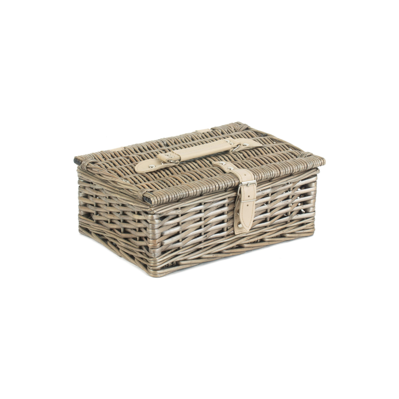 10" Antique Wash Split Willow Hamper | London Grocery