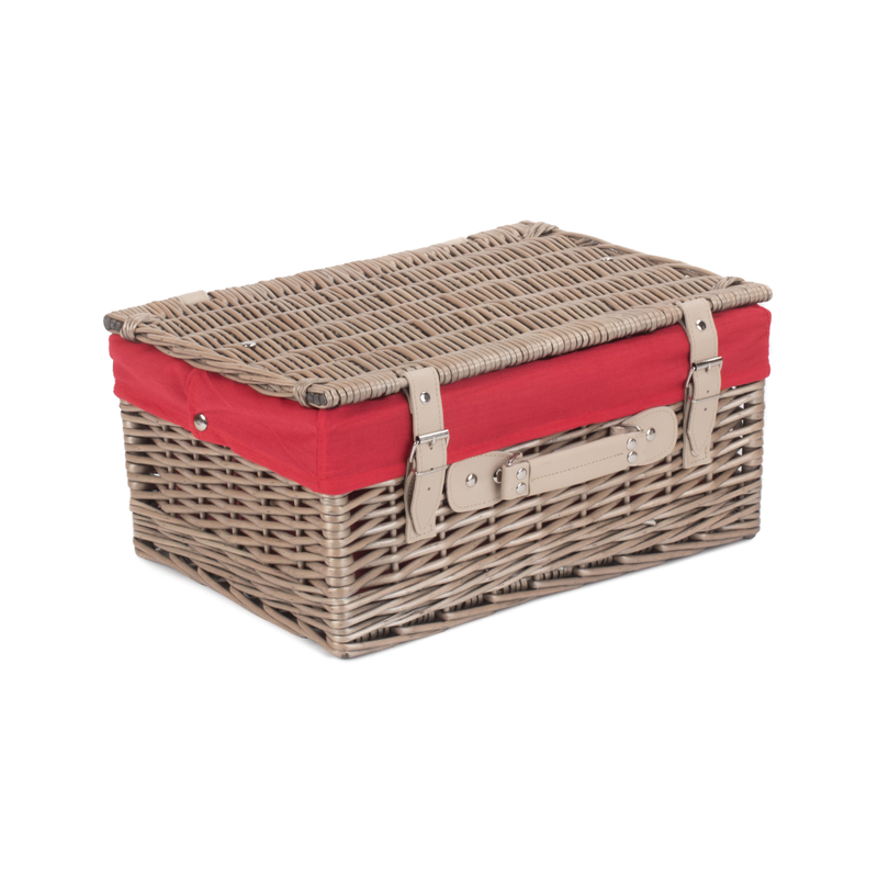 16" Antique Wash Hamper With Red Lining | London Grocery