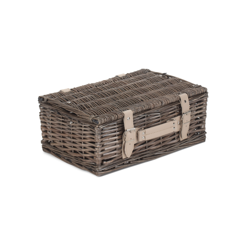 14" Antique Wash Split Willow Hamper | London Grocery