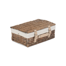 14" Antique Wash Split Willow Hamper With White Lining | London Grocery