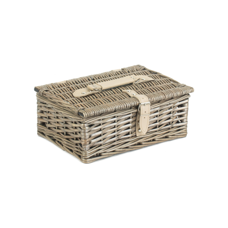 12" Antique Wash Split Willow Hamper | London Grocery