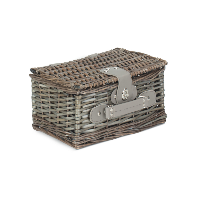 Small Antique Wash Split Willow Chest Hamper | London Grocery