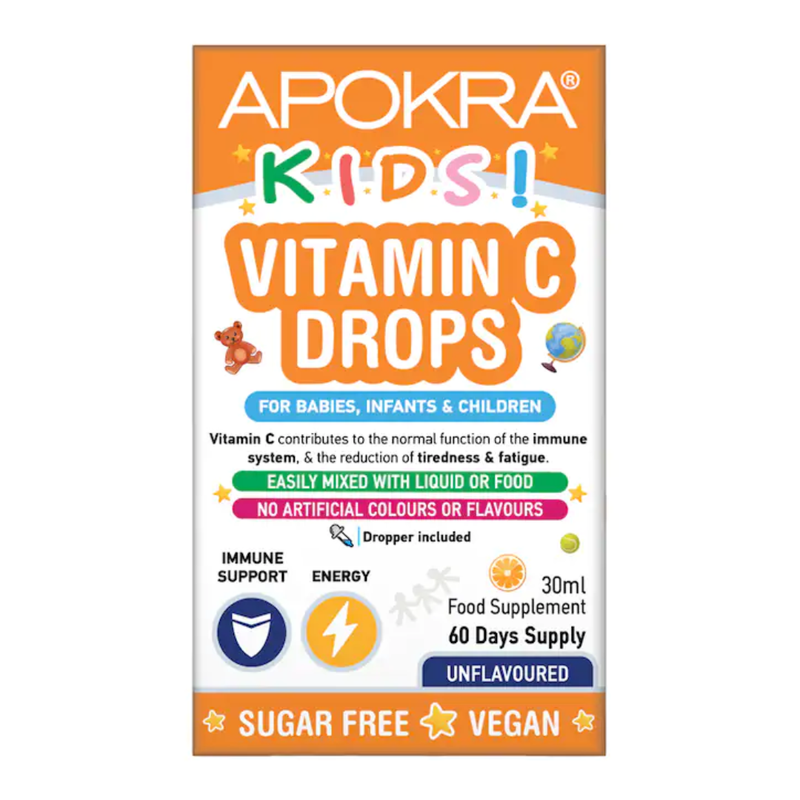 APOKRA Kids Vegan Vitamin C Drops 30ml | London Grocery