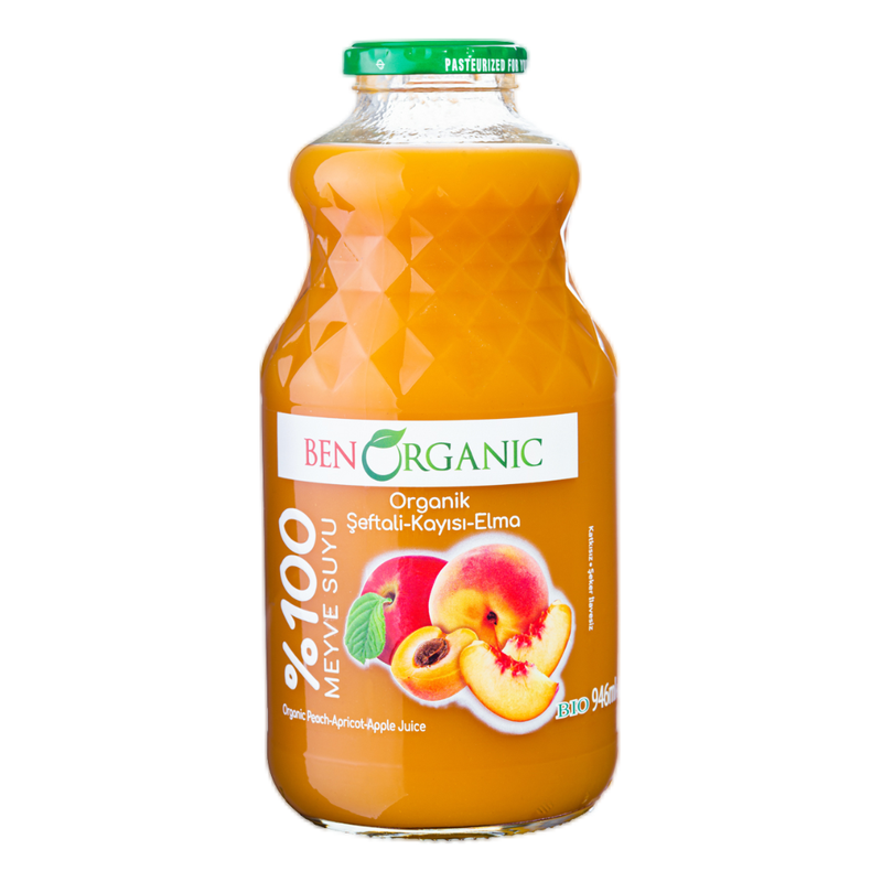 BenOrganic 100% Apricot & Peach & Apple Juice 946ml -London Grocery
